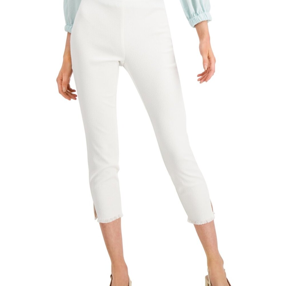 Alfani Textured Fringed-Hem Ankle Pants-Size 16 Slim-NWT